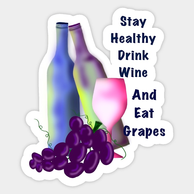 Drink Wine and Eat Grapes Sticker by CATiltedArt